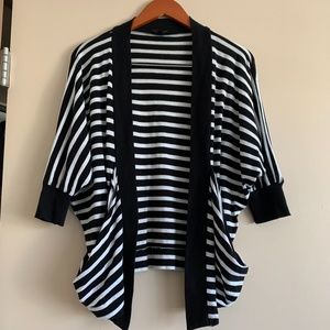 Express Striped Open Cardigan XS Dolman Sleeve with pockets